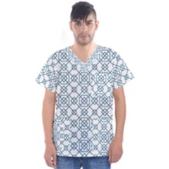 Arabic Vector Seamless Pattern Men s V-neck Scrub Top