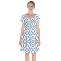 Arabic Vector Seamless Pattern Short Sleeve Bardot Dress by webstylecreations