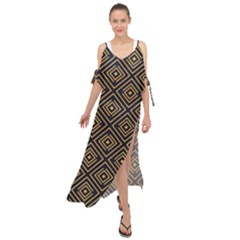 Art Deco Vector Pattern Maxi Chiffon Cover Up Dress by webstylecreations