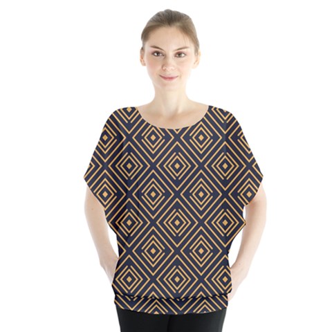 Art Deco Vector Pattern Batwing Chiffon Blouse by webstylecreations