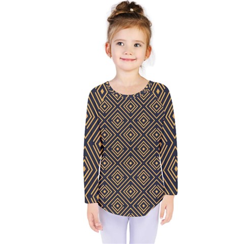 Art Deco Vector Pattern Kids  Long Sleeve Tee by webstylecreations