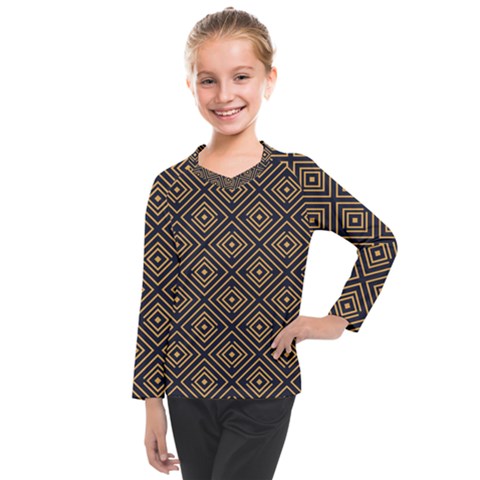 Art Deco Vector Pattern Kids  Long Mesh Tee by webstylecreations