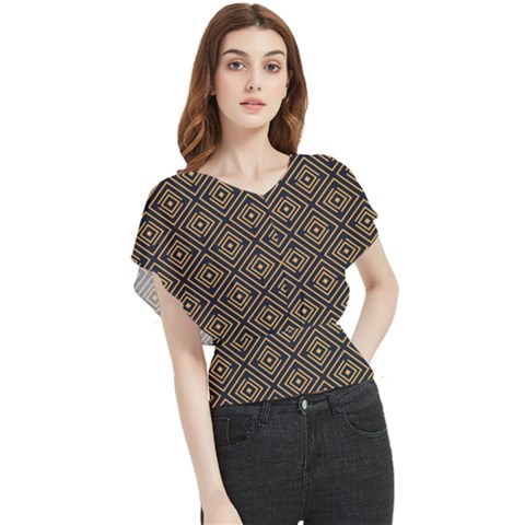 Art Deco Vector Pattern Butterfly Chiffon Blouse by webstylecreations