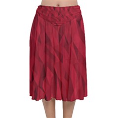 Amaranth Velvet Flared Midi Skirt