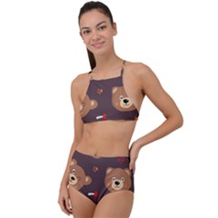 Bears-vector-free-seamless-pattern1 High Waist Tankini Set by webstylecreations