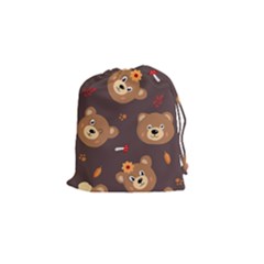 Bears-vector-free-seamless-pattern1 Drawstring Pouch (small)