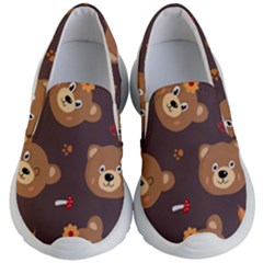 Bears-vector-free-seamless-pattern1 Kids Lightweight Slip Ons by webstylecreations