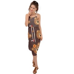 Bears-vector-free-seamless-pattern1 Waist Tie Cover Up Chiffon Dress by webstylecreations