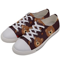 Bears-vector-free-seamless-pattern1 Women s Low Top Canvas Sneakers