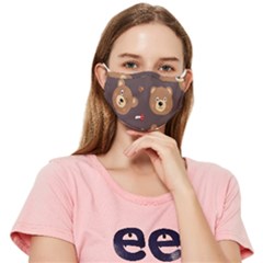 Bears-vector-free-seamless-pattern1 Fitted Cloth Face Mask (adult) by webstylecreations