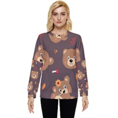 Bears-vector-free-seamless-pattern1 Hidden Pocket Sweatshirt