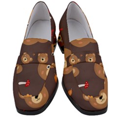 Bears-vector-free-seamless-pattern1 Women s Chunky Heel Loafers by webstylecreations