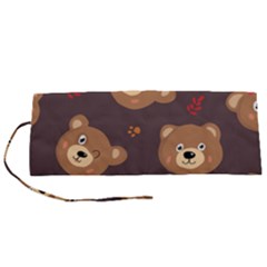 Bears-vector-free-seamless-pattern1 Roll Up Canvas Pencil Holder (s)