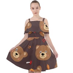 Bears-vector-free-seamless-pattern1 Cut Out Shoulders Chiffon Dress by webstylecreations