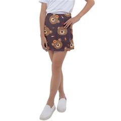 Bears-vector-free-seamless-pattern1 Kids  Tennis Skirt