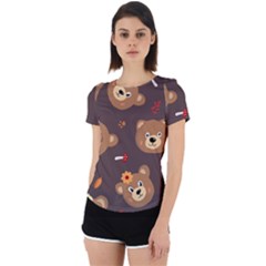 Bears-vector-free-seamless-pattern1 Back Cut Out Sport Tee