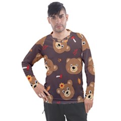 Bears-vector-free-seamless-pattern1 Men s Pique Long Sleeve Tee