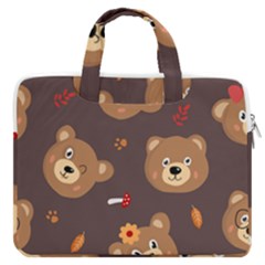 Bears-vector-free-seamless-pattern1 Macbook Pro Double Pocket Laptop Bag (large) by webstylecreations