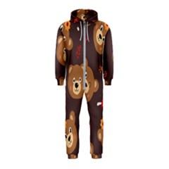 Bears-vector-free-seamless-pattern1 Hooded Jumpsuit (kids)