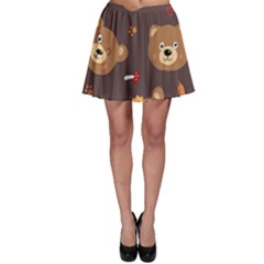 Bears-vector-free-seamless-pattern1 Skater Skirt