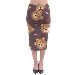 Bears-vector-free-seamless-pattern1 Midi Pencil Skirt