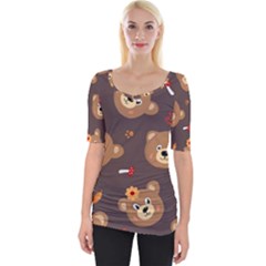 Bears-vector-free-seamless-pattern1 Wide Neckline Tee