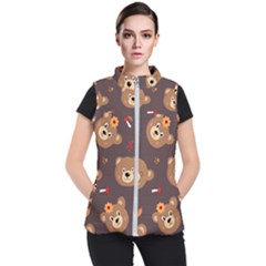 Bears-vector-free-seamless-pattern1 Women s Puffer Vest by webstylecreations