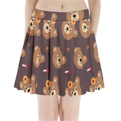 Bears-vector-free-seamless-pattern1 Pleated Mini Skirt by webstylecreations