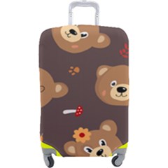 Bears-vector-free-seamless-pattern1 Luggage Cover (large) by webstylecreations