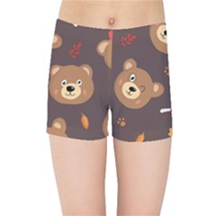 Bears-vector-free-seamless-pattern1 Kids  Sports Shorts by webstylecreations