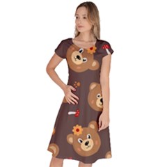 Bears-vector-free-seamless-pattern1 Classic Short Sleeve Dress by webstylecreations