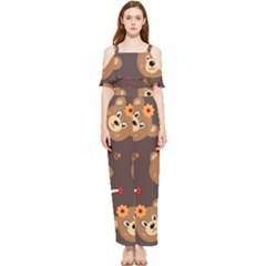 Bears-vector-free-seamless-pattern1 Draped Sleeveless Chiffon Jumpsuit by webstylecreations