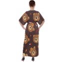 Bears-vector-free-seamless-pattern1 V-Neck Boho Style Maxi Dress View2