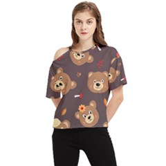 Bears-vector-free-seamless-pattern1 One Shoulder Cut Out Tee by webstylecreations