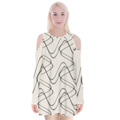 Retro Fun 821d Velvet Long Sleeve Shoulder Cutout Dress by PatternFactory