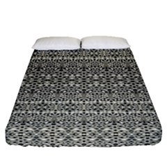 Abstract Silver Ornate Decorative Pattern Fitted Sheet (queen Size) by dflcprintsclothing