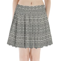Abstract Silver Ornate Decorative Pattern Pleated Mini Skirt by dflcprintsclothing