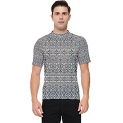Abstract Silver Ornate Decorative Pattern Men s Short Sleeve Rash Guard by dflcprintsclothing
