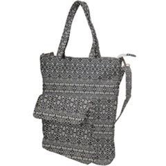 Abstract Silver Ornate Decorative Pattern Shoulder Tote Bag