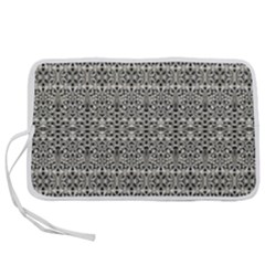 Abstract Silver Ornate Decorative Pattern Pen Storage Case (m) by dflcprintsclothing