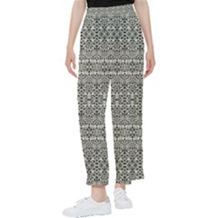Abstract Silver Ornate Decorative Pattern Women s Pants  by dflcprintsclothing