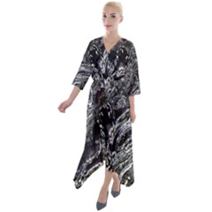 Masik Quarter Sleeve Wrap Front Maxi Dress by MRNStudios