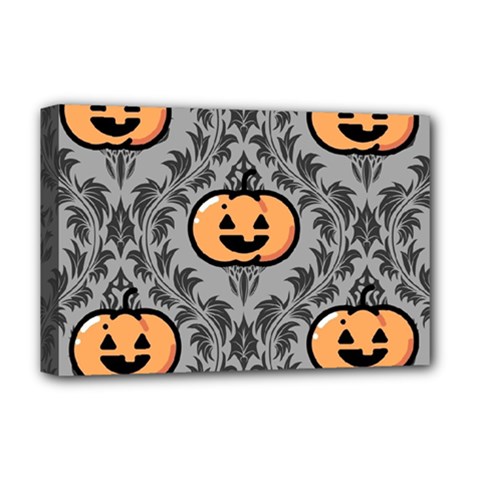 Pumpkin Pattern Deluxe Canvas 18  X 12  (stretched) by InPlainSightStyle