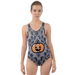 Pumpkin Pattern Cut-out Back One Piece Swimsuit by InPlainSightStyle