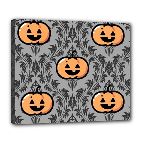 Pumpkin Pattern Deluxe Canvas 24  X 20  (stretched) by InPlainSightStyle