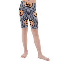 Pumpkin Pattern Kids  Mid Length Swim Shorts by InPlainSightStyle