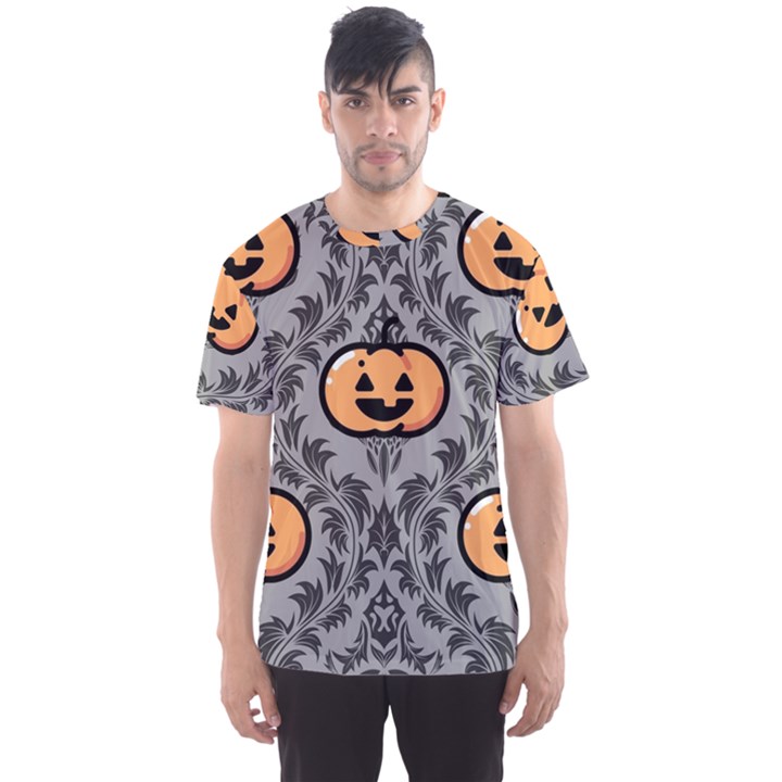 Pumpkin Pattern Men s Sport Mesh Tee