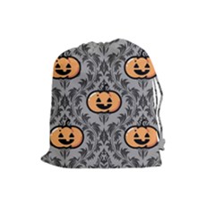 Pumpkin Pattern Drawstring Pouch (large) by InPlainSightStyle