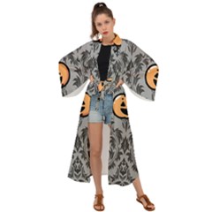 Pumpkin Pattern Maxi Kimono by InPlainSightStyle