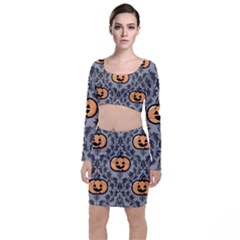 Pumpkin Pattern Top And Skirt Sets